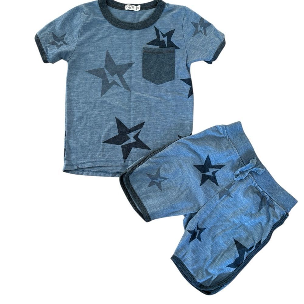 Cozii Kids Blue Star Print Organic 2-Piece Set
